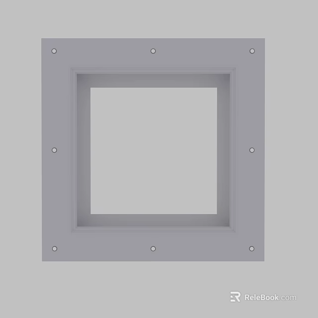 Modern Gray Square Framed Ceiling Design With Minimalist Mounting Points Structure 3d model 