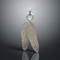 Silver Feather Shaped Pendant With Intricate Pattern Fashion Accessory For Women
