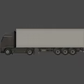 Gray Heavy Duty Truck With White Container For Long Distance Cargo Transport