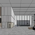 Modern Hall Company Lobby Reception Front Desk 3d model