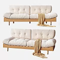 Nordic double sofa leisure sofa 3d model