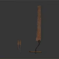 Rustic Hand Saw With Metal Stand And Small Tongs On White Background