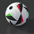 White Soccer Ball With Colorful Geometric Patterns And Multicolored Design Elements 3d model