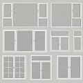 Modern windows combination floor-to-ceiling windows casement windows 3d model