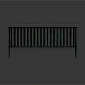 Elegant Green Slatted Metal Bench With Armrests Modern Furniture Design