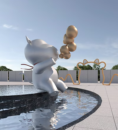 park sketch cartoon animal cow 3d model park sketch cartoon animal cow 3d model