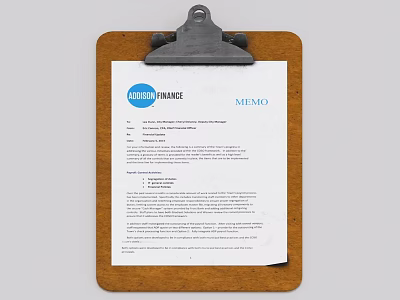 Professional Business Folder Containing Memo Paper and Nation Finance Logo on Clipboard 3d model