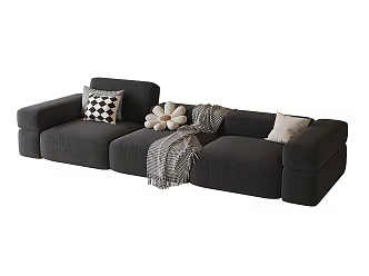 Modern three-person sofa 3d model