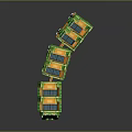 Caterpillar Shaped Green And Orange Toy Train With Colorful Carriages For Kids