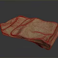 Beige Fabric Storage Bag with Small Pocket Stitched Edges and Simple Practical Design for Daily Use