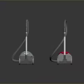Two Modern Vacuum Cleaners With Red And Blue Stylish Design For Home Use
