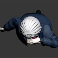 Anime Style 3D Female Character With White Hair Blue Coat Pink Necktie And Blue Skirt
