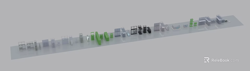 Public Facilities Storage Racks With Various Designs And Multiple Color Options 3d model