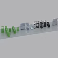 Public Facilities Storage Racks With Various Designs And Multiple Color Options 3d model