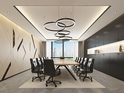 Modern Conference Room Chandelier Decorative Cabinet model