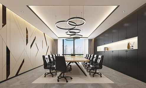 Modern Conference Room Chandelier Decorative Cabinet 3d model