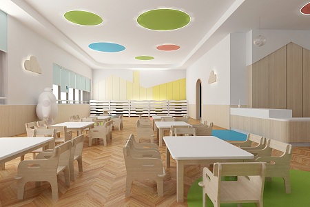 Modern Kindergarten Indoor Activity Space Early Education Company Training Institutions 3d model