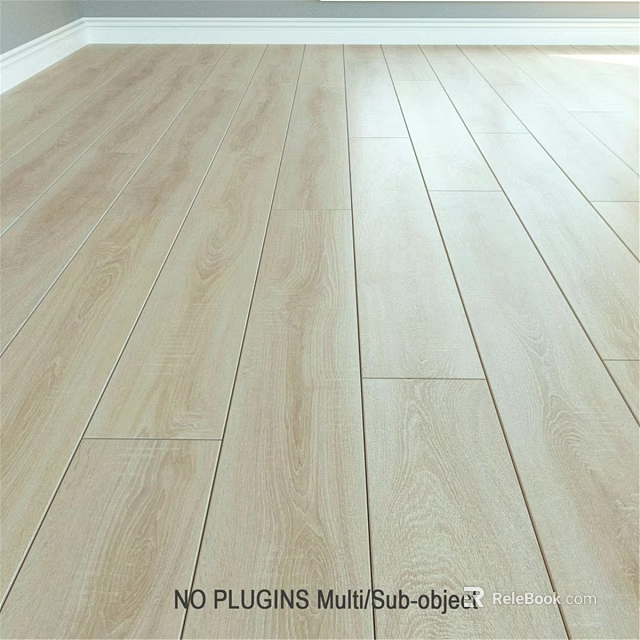 Light Colored Wooden Floor Planks With Natural Grain Texture For Home Interior 3d model 