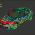 Blue And Red Rally Car With Sponsor Logos MOTAL DUNLOP And Number 55