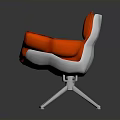 Modern Stylish Red Chair With Unique Design And Silver Metal Legs