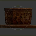 Detailed Ornate Octagonal Stone Container With Carved Decorations And Hexagonal Base