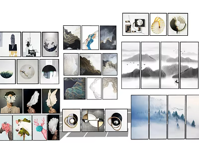 Diverse Decorative Wall Art Collection With Various Themes And Styles 3d model