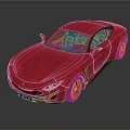 Pink Sports Car With Sleek Design And Shiny Exterior On Dark Background