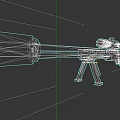 Green Tactical Sniper Rifle 3D Model With Long Barrel Tripod And Scope
