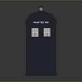 Vintage Dark Blue Police Call Box With Public Call Box Lettering Windows And Door