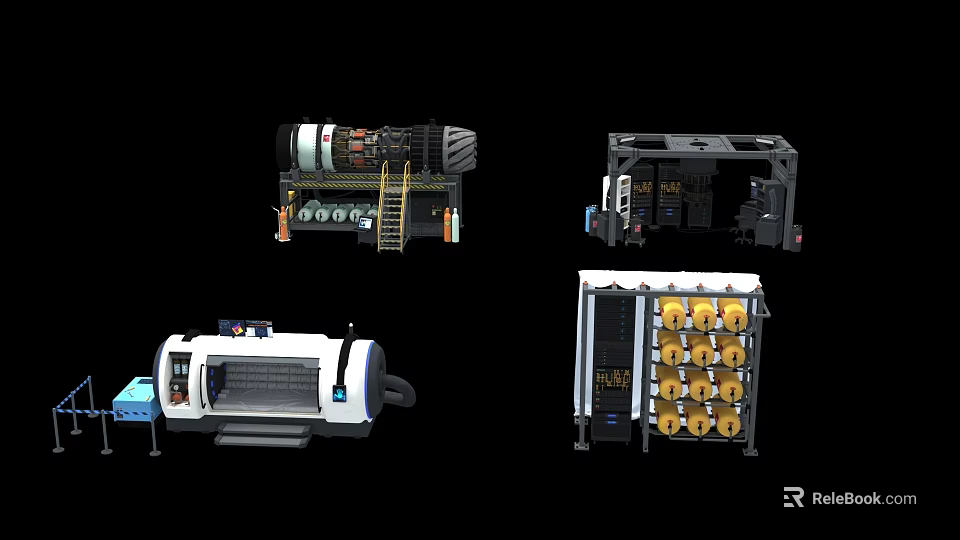 High Performance Industrial Equipment With Mechanical Devices Control Systems And Machinery 3d model