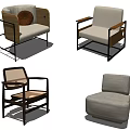 Modern Accent Leisure Chairs With Wooden Frames Metal Legs And Upholstered Seats Designs