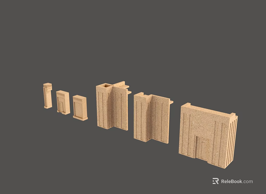 Building Facade Architectural Component Models in Various Shapes and Sizes 3d model