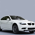 White Car Sedan BMW 3d model