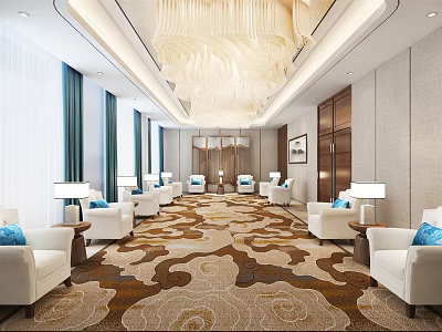 New Chinese Reception Room Reception Room Negotiation Room Reception Room Reception Room 3d model