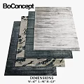 Contemporary Square Rugs Featuring Neutral Gray Dark Blue Textured Abstract Patterns Stacked Design