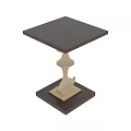 Modern Artistic Side Table With Brass Sculptural Base And Wooden Tabletop For Living Room