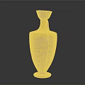 Classical Carved Pottery Vase With Orange And Black Intricate Sculpted Patterns Design