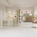 Modern Specialty Store Interior With Shelves Product Displays And Cashier Counter