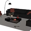 Modern sofa coffee table combination 3d model