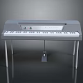 Modern Electronic Keyboard With Silver Body Pedal And Stand For Home Use