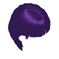 Vibrant Purple Straight Wig with Blunt Bangs and Shoulder Length Hairstyle Design