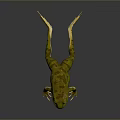 Realistic Green Reptile With Yellow Patterns Open Mouth And Extended Limbs 3D Render