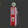 Vintage TEXACO Gas Pump With Red White Design Round Top Sign And Fuel Nozzle