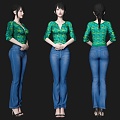 Temperament beauty model woman secretary secretary guide jewelry clerk 3d model