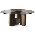 Modern Round Dining Table With Glass Top And Sculptural Base Design For Contemporary Spaces