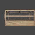 Vintage Wooden Cage With Metal Bars And Open Design Structure