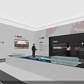 Hi Tech Exhibition Hall With Modern Booth Interactive Screens And Digital Information Displays