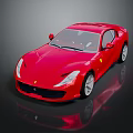 Red Sleek Sports Car With Shiny Exterior Design Alloy Wheels And Reflective Floor Surface