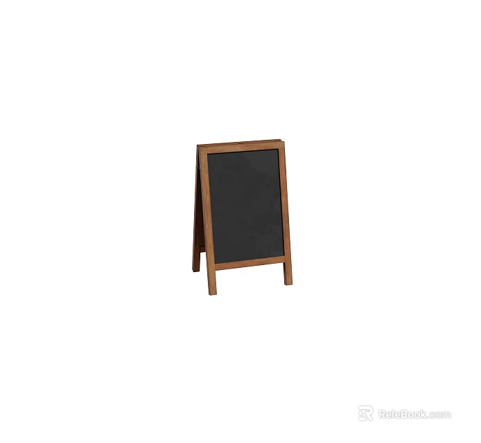 Small Wooden Easel Chalkboard Stand With Black Surface For 3d model 