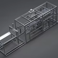 Automated Industrial Equipment With Metal Frame Conveyor Belt And Mechanical Parts